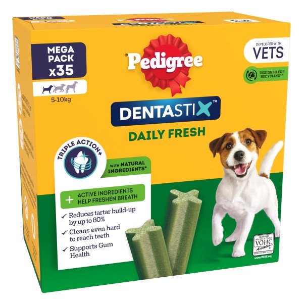 Pedigree Dentastix Fresh Daily Dental Chews Small Dog 4 x 35 Sticks
