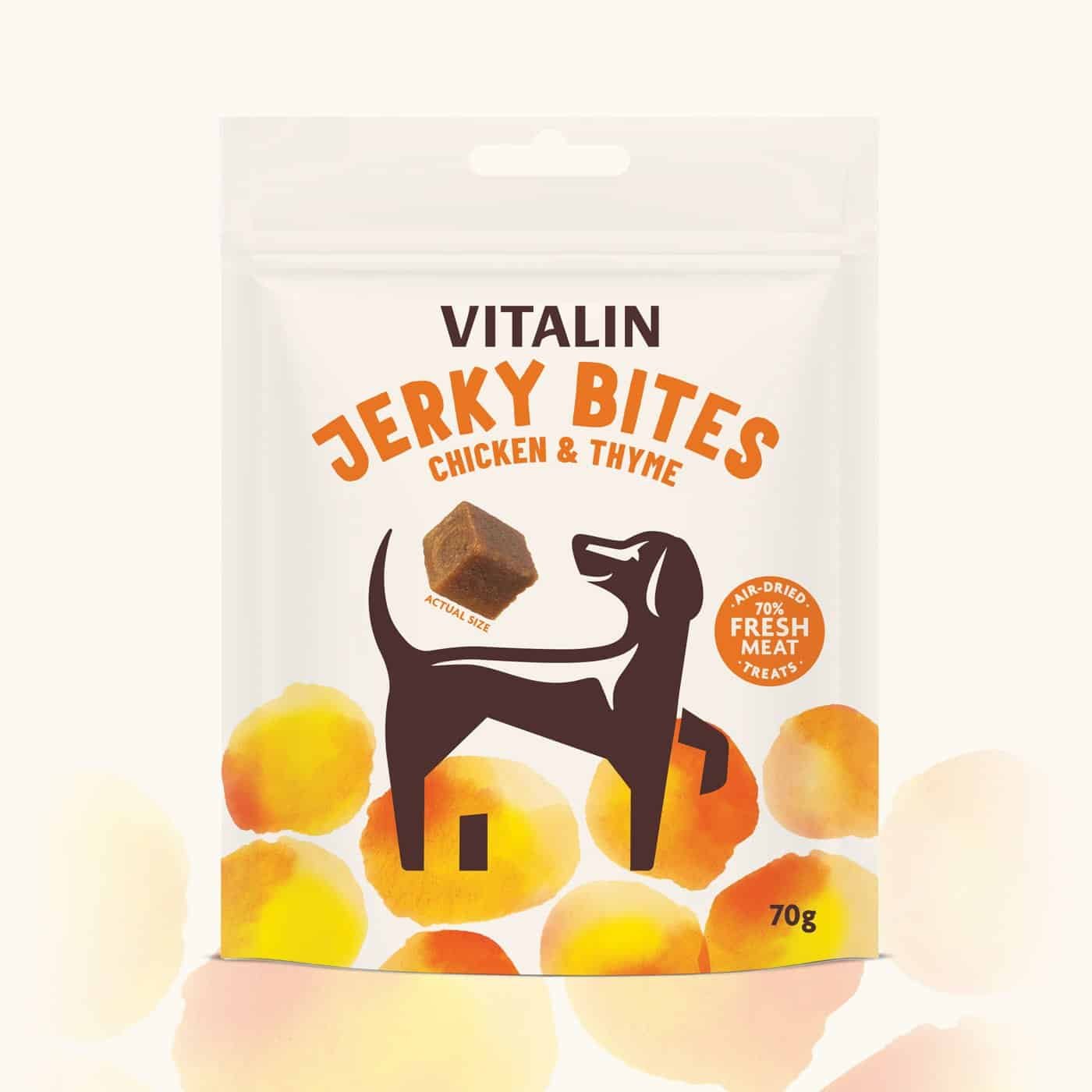 Vitalin Jerky Bites Chicken & Thyme Treats 6 x 70g